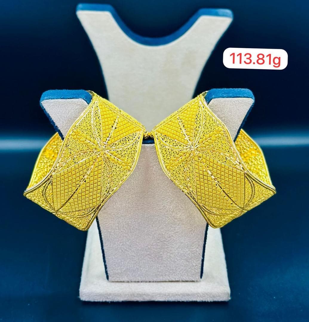 Boucles d'oreilles en or 21k motif filigrane